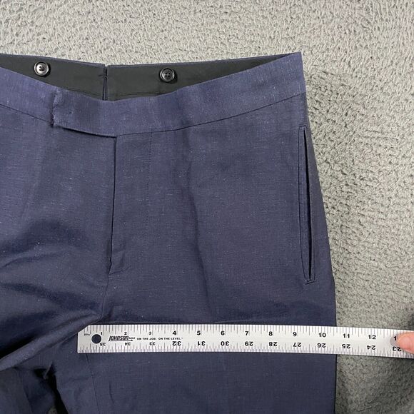 Suitsupply Pants Mens 30x29 Blue Verona Tuxedo Slacks Linen Blend Formal - Picture 10 of 14